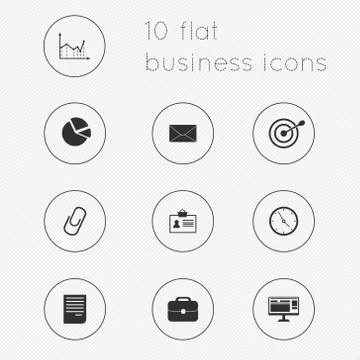 Modern flat icons vector collection of business theme. Stock Illustration