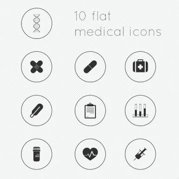 Modern flat icons vector collection of medical theme. Stock Illustration
