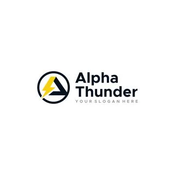Modern flat initial A Alpha Thunder logo design Stock Illustration