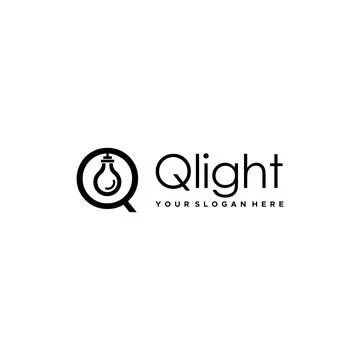 Modern flat initial Q Q light lamp logo design Stock Illustration