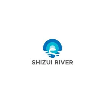 Modern flat initial S SHIZUI RIVER logo design Stock Illustration