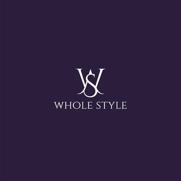 Modern flat initial WS WHOLE STYLE logo design Stock Illustration