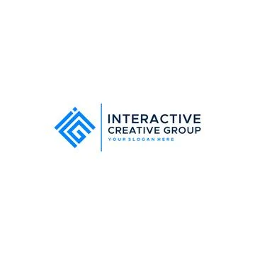 Modern flat l initial ICG INTERACTIVE logo design Stock Illustration
