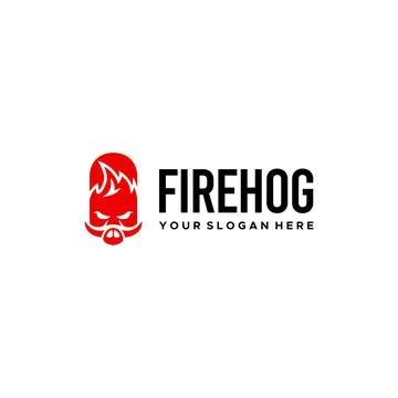 Modern flat letter mark FIREHOG logo design Stock Illustration