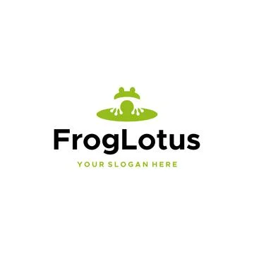 Modern flat letter mark FROG LOTUS logo design Illustrazione stock