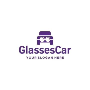 Modern Flat letter mark GLASSES CAR logo design Stock Illustration