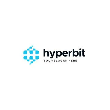 Modern flat letter mark HYPERBIT logo design Illustrazione stock