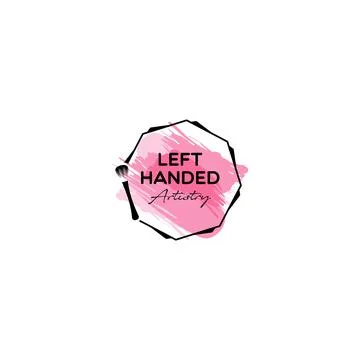 Modern flat letter mark LEFT HANDED logo design Stock Illustration