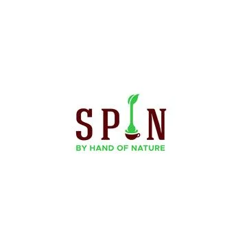 Modern flat letter mark SPIN nature logo design Stock Illustration