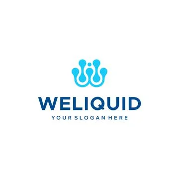 Modern Flat letter mark WELIQUID logo design Illustrazione stock