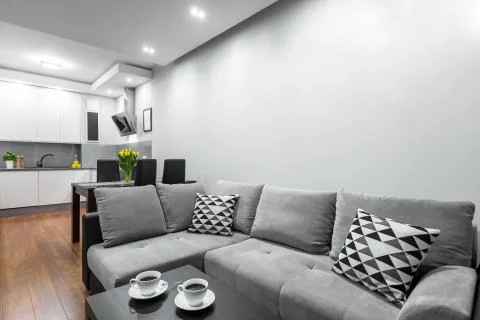 Modern flat with open layout idea Stock Photos
