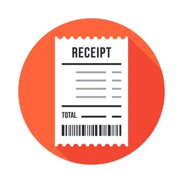 Modern Flat Receipt with Circular Background and Barcode Stock Illustration