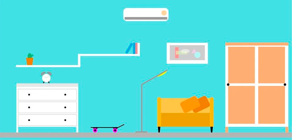 Modern flat room interior design Stock Illustration