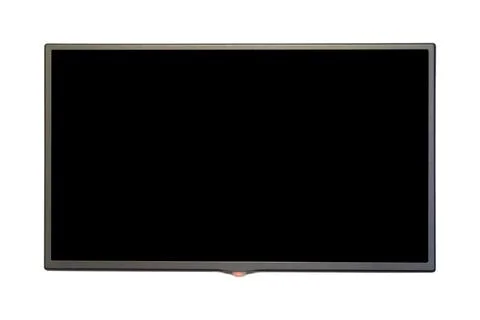 Modern flat screen television with black blank display isolated on white back Stock Photos