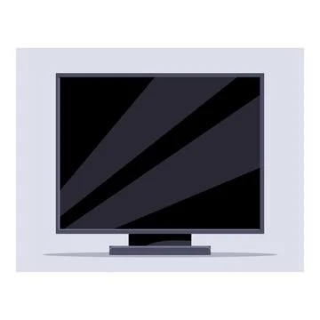Modern flat screen television displaying vibrant hues on clean background Stockillustratie