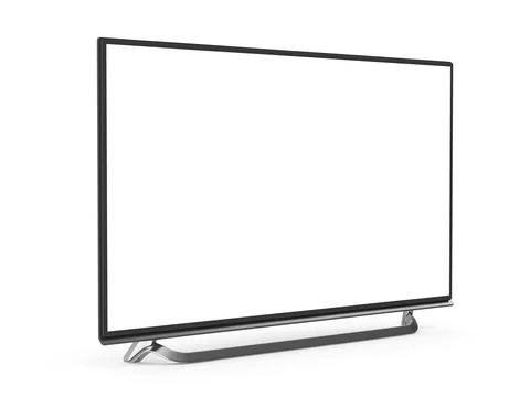 Modern flat screen television isolated on white Stock Illustration