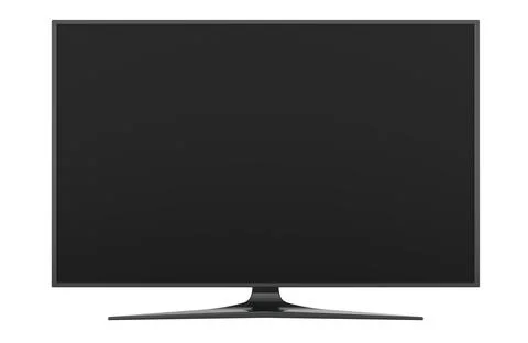 Modern flat screen tv, front view. 3d rendering Stock Illustration