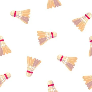 Modern flat shuttlecocks seamless pattern. Fashion sport geometric design Stock Illustration