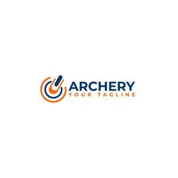 Modern flat simple design ARCHERY logo design Stock Illustration