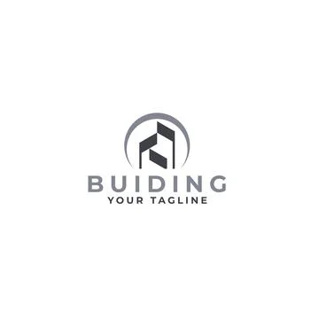Modern flat simple design BUILDING logo design Stock Illustration