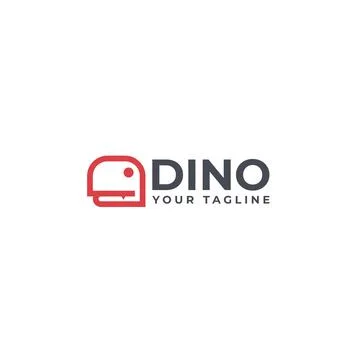 Modern flat simple design DINO big logo design Stock Illustration
