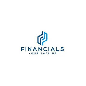 Modern flat simple design FINANCIALS logo design Stock Illustration