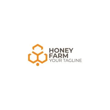 Modern flat simple design HONEY FARM logo design Stock Illustration