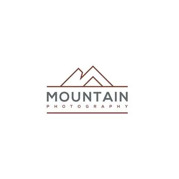 Modern flat simple design MOUNTAIN logo design Stock Illustration