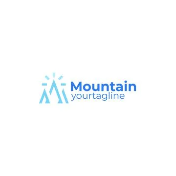 Modern flat simple design MOUNTAIN logo design Stock Illustration