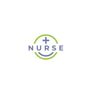 Modern flat simple design NURSE health logo design Stock Illustration