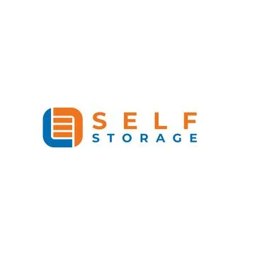 Modern flat simple design SELF STORAGE logo design Stock Illustration