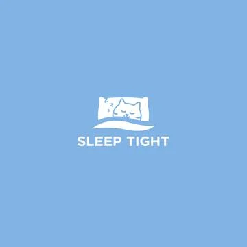 Modern flat simple design SLEEP TIGHT logo design Stock Illustration