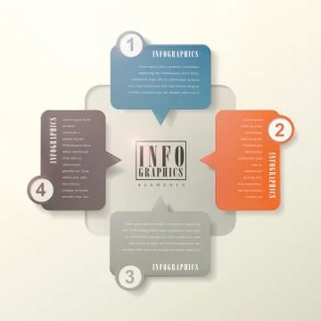 Modern flat speech bubble infographic elements Stockillustratie