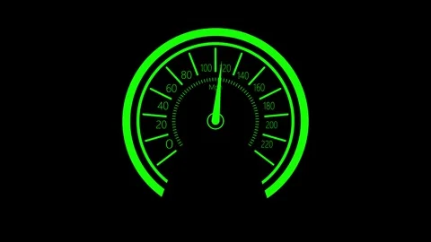 Modern Flat Speedometer Dial Animation, HUD Speed Gauge Animation in Minima.. Stock Footage 309888147