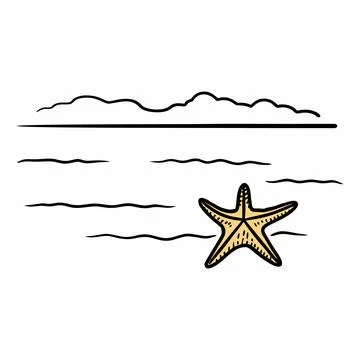 Modern Flat Starfish Graphic Design Stock Illustration