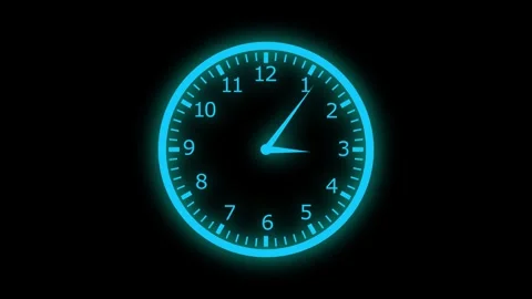 Modern Flat Style Clock Countdown Animation, Analog Clock Counting Down to .. Video stock 307871921