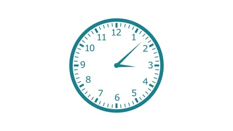 Modern Flat Style Clock Countdown Animation, Analog Clock Counting Down to .. Video stock 307872096