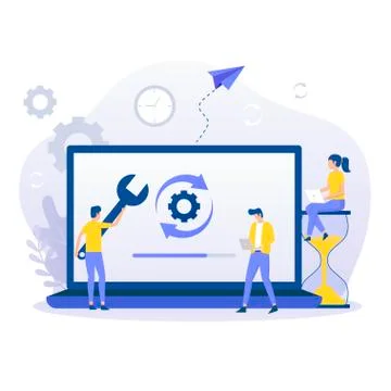 Modern flat system update illustration concept Stock Illustration