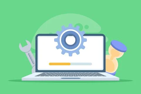 Modern flat system update illustration concept Stock Illustration
