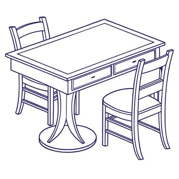 Modern Flat Table Vector Illustration Stock Illustration