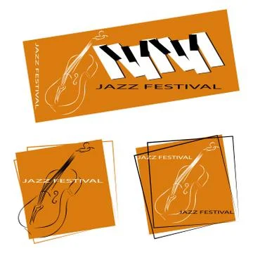 Modern flat template with jazz music festival. Sheet template. Vector musical Stock Illustration