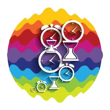 Modern Flat Time Management Rainbow Color Icon for Mobile Applic Illustrazione stock