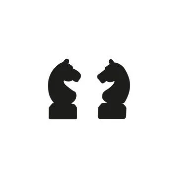 Modern flat vector chess knight icon with long shadow Stock Illustration