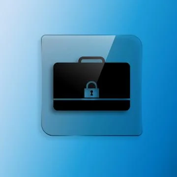 Modern flat vector icon of secured briefcase Stock Illustration