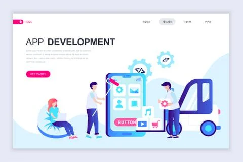 Modern flat web page design template of App Development Stock-Illustration
