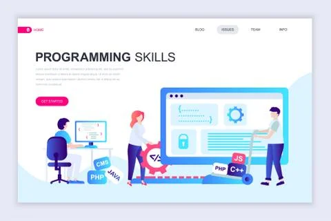 Modern flat web page design template of Programming Skills Stock-Illustration