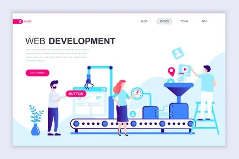Modern flat web page design template of Web Development Stockillustratie