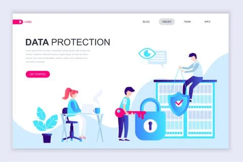 Modern flat web page design template of Data Protection Stock-Illustration