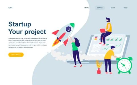 Modern flat web page design template Stock Illustration