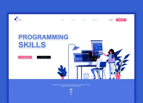 Modern flat web page design template concept 库存插图
